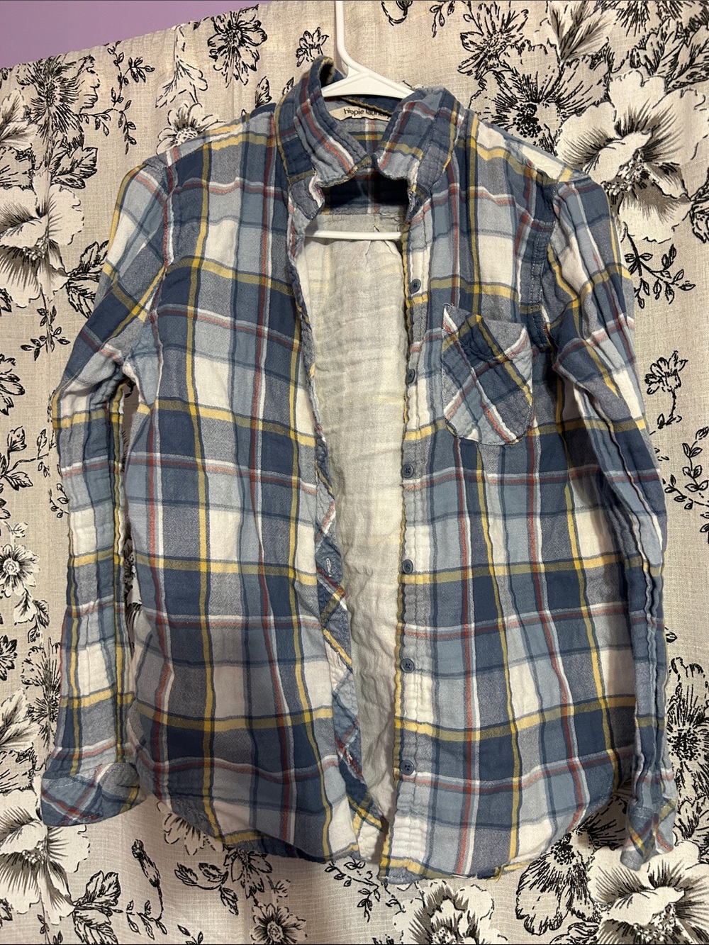 Dirty Laundry Blue, White & Yellow Plaid Button-Down Shirt